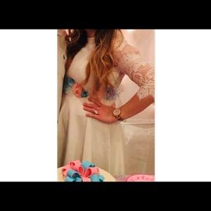 BB Dakota White Lace Fit & Flare Dress